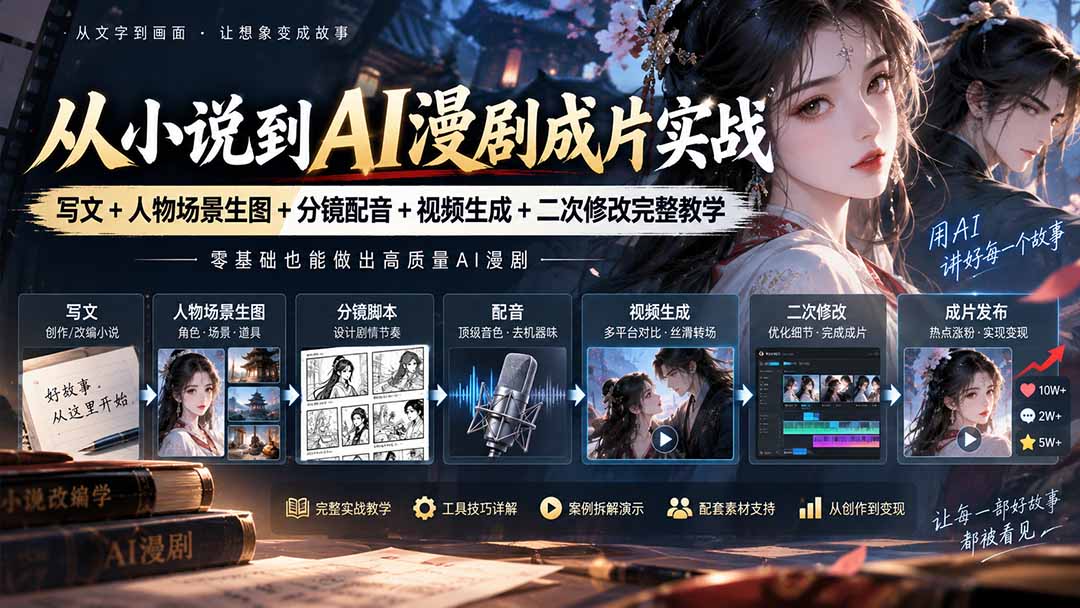 2024短剧达人剪辑特训营，适合宝爸宝妈的0基础剪辑训练营（51节课）